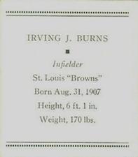 1933 Tattoo Orbit (R305) #NNO Irving J. Burns Back
