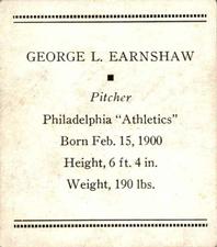 1933 Tattoo Orbit (R305) #NNO George L. Earnshaw Back