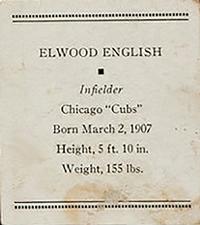 1933 Tattoo Orbit (R305) #NNO Woody English Back