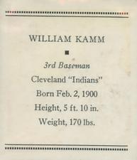 1933 Tattoo Orbit (R305) #NNO William Kamm Back