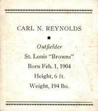 1933 Tattoo Orbit (R305) #NNO Carl N. Reynolds Back