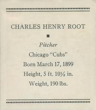 1933 Tattoo Orbit (R305) #NNO Charles Henry Root Back
