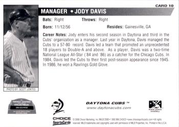 2008 Choice Daytona Cubs #10 Jody Davis Back