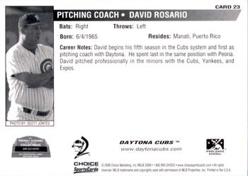 2008 Choice Daytona Cubs #23 David Rosario Back