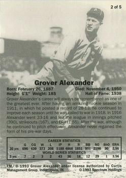 1993 Spectrum HOF II #2 Grover Alexander Back