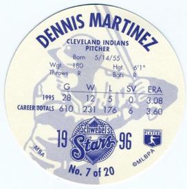 1996 Schwebel's Stars #7 Dennis Martinez Back