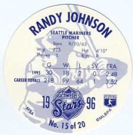 1996 Schwebel's Stars #15 Randy Johnson Back