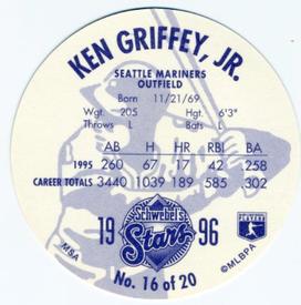 1996 Schwebel's Stars #16 Ken Griffey Jr. Back