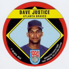 1994 Innovative Confections Discs #13 Dave Justice Front