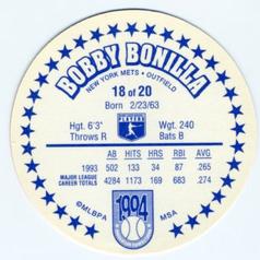 1994 Innovative Confections Discs #18 Bobby Bonilla Back