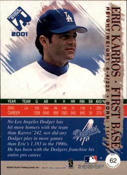 2001 Pacific Private Stock #62 Eric Karros Back