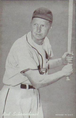 1955 Exhibits Post Card Backs #NNO Red Schoendienst Front