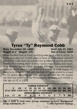 1993 Spectrum HOF I #2 Ty Cobb Back