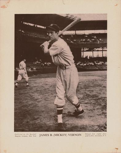 1943 Baseball Magazine Player Posters #NNO Mickey Vernon Front