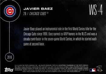 2016 Topps Now Postseason Chicago Cubs World Series Championship #WS-4 Javier Baez Back
