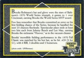 1993 Country Time Legends #NNO Brooks Robinson Back