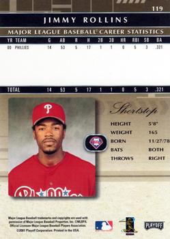 2001 Playoff Absolute Memorabilia #119 Jimmy Rollins Back