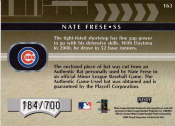 2001 Playoff Absolute Memorabilia #163 Nate Frese Back