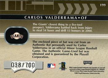 2001 Playoff Absolute Memorabilia #199 Carlos Valderrama Back