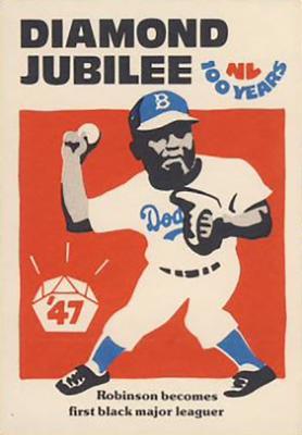 1976 Laughlin Diamond Jubilee #26 Robinson becomes first black major leaguer Front