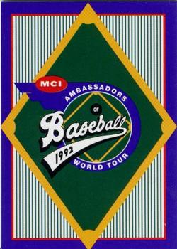 1992 MCI MLBPA Ambassadors of Baseball #NNO Header card Front