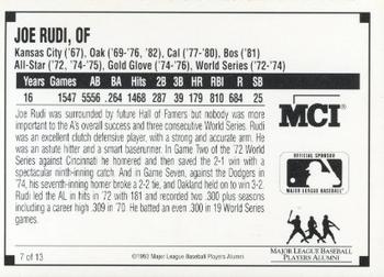 1993 MCI MLBPA Ambassadors of Baseball #7 Joe Rudi Back