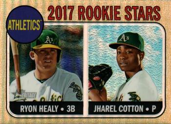 2017 Topps Heritage - Chrome Gold Refractor #199 Ryon Healy / Jharel Cotton Front
