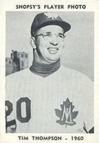 1960 Shopsy's Frankfurters Toronto Maple Leafs #NNO Tim Thompson Front