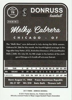 2017 Donruss - Career Stat Line #76 Melky Cabrera Back