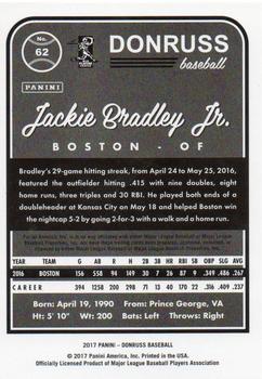 2017 Donruss - Season Stat Line #62 Jackie Bradley Jr. Back