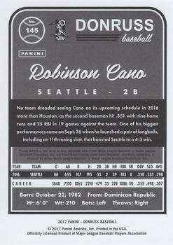2017 Donruss - Season Stat Line #145 Robinson Cano Back
