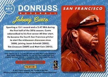 2017 Donruss - All-Stars Blue #AS-5 Johnny Cueto Back