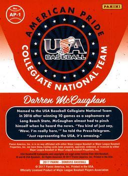 2017 Donruss - American Pride Gold #AP-1 Darren McCaughan Back