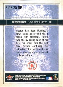 2003 Fleer Patchworks - National Pastime #6 NP Pedro Martinez Back