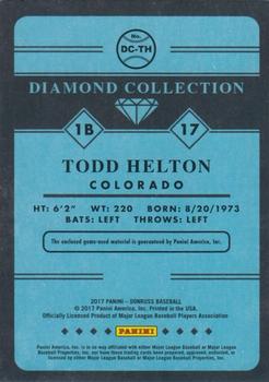 2017 Donruss - Diamond Collection #DC-TH Todd Helton Back