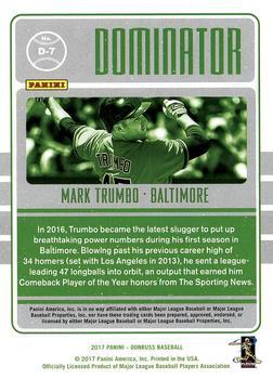 2017 Donruss - Dominators Blue #D-7 Mark Trumbo Back
