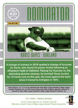 2017 Donruss - Dominators Red #D-23 Khris Davis Back