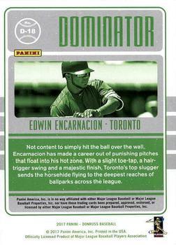 2017 Donruss - Dominators Gold #D-18 Edwin Encarnacion Back