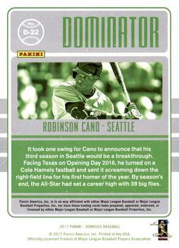 2017 Donruss - Dominators Gold #D-22 Robinson Cano Back
