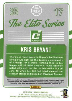 2017 Donruss - The Elite Series Silver #ES-3 Kris Bryant Back