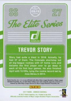 2017 Donruss - The Elite Series Silver #ES-19 Trevor Story Back