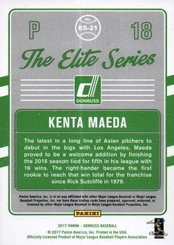 2017 Donruss - The Elite Series Silver #ES-21 Kenta Maeda Back