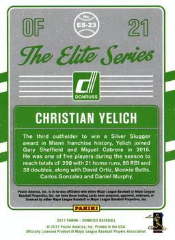 2017 Donruss - The Elite Series Silver #ES-23 Christian Yelich Back