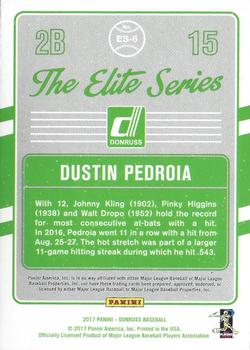 2017 Donruss - The Elite Series Blue #ES-6 Dustin Pedroia Back