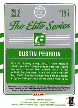 2017 Donruss - The Elite Series Gold #ES-6 Dustin Pedroia Back