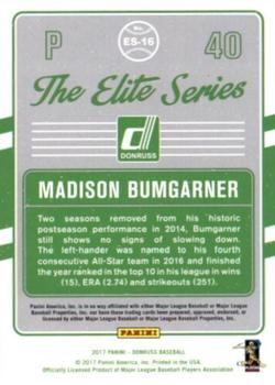 2017 Donruss - The Elite Series Gold #ES-16 Madison Bumgarner Back