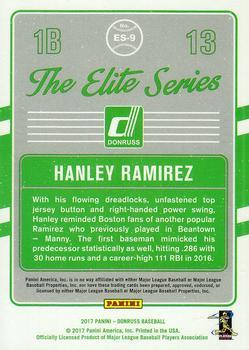 2017 Donruss - The Elite Series Black #ES-9 Hanley Ramirez Back