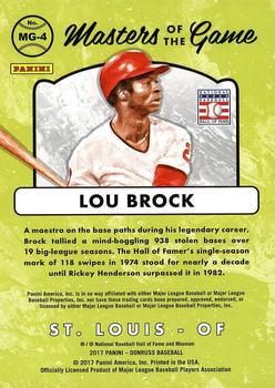 2017 Donruss - Masters of the Game #MG-4 Lou Brock Back