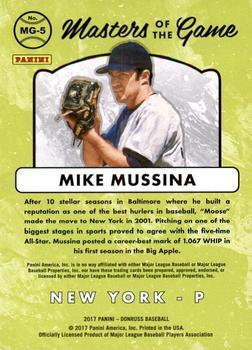 2017 Donruss - Masters of the Game #MG-5 Mike Mussina Back
