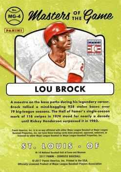 2017 Donruss - Masters of the Game Silver #MG-4 Lou Brock Back